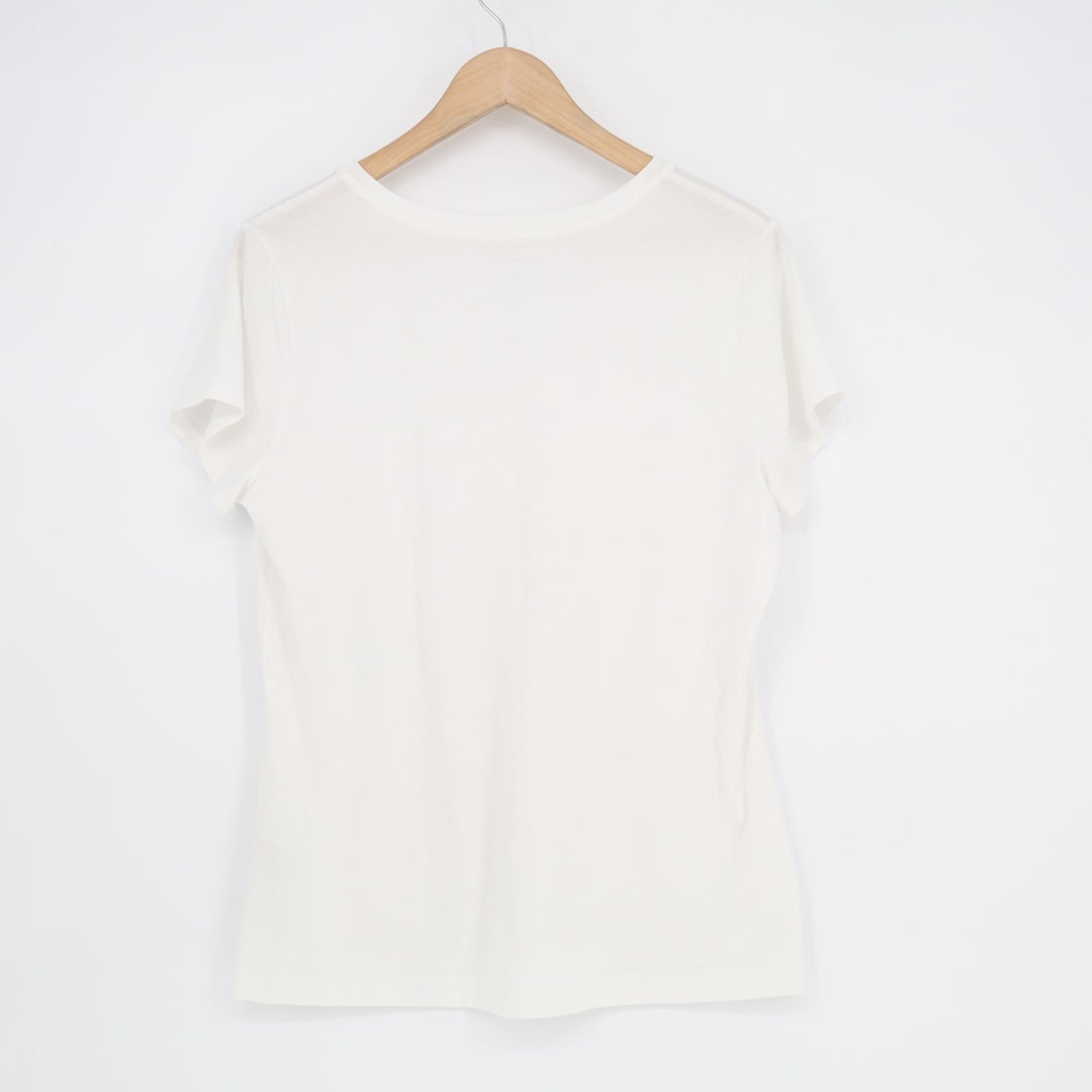 Banana Republic Timeless T-Shirt Intemporel Women Large White Crew Neck Pullover