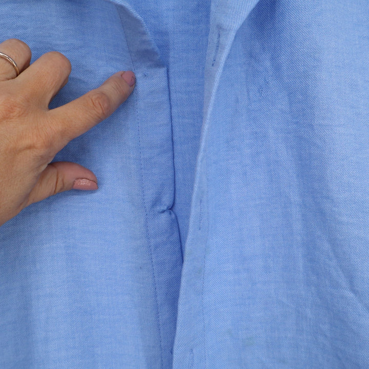 Manfinity Mens Sky Blue Long Sleeve Button Down Slub Texture Shirt Size M