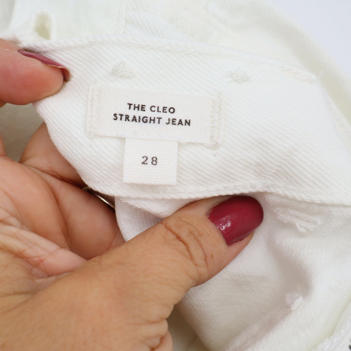 Madewell Jean Womens 28 The Cleo Straight White High Rise NW256 New