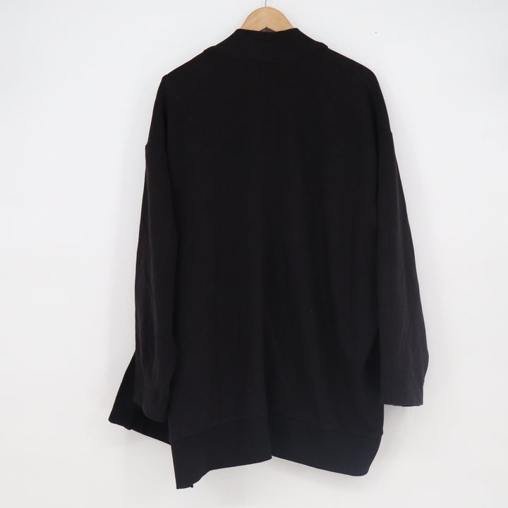 Athleta Womens Black Open Front Shawl Collar Fleece Cardigan L/XL