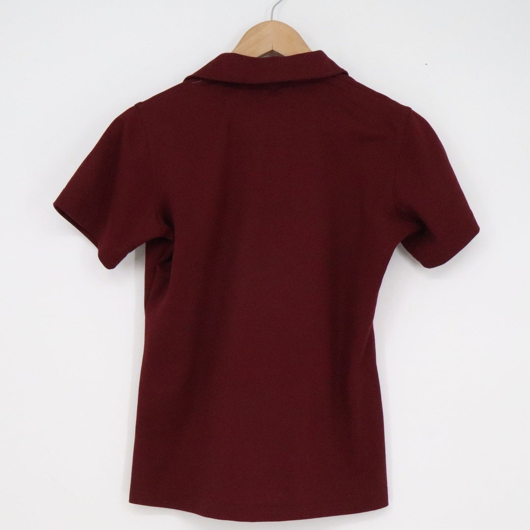 Sport-Tek Garnet Valley Maroon V-Neck Polo Shirt Small Burgundy Paw Print Logo