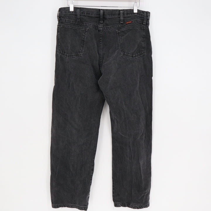 Rustler Mens Regular Fit Straight Leg Black Denim Jeans 36x32 Faded