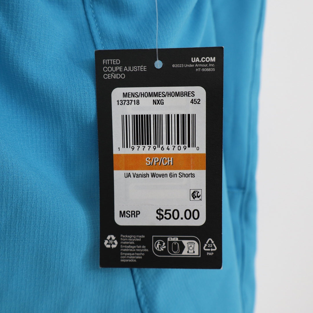 Under Armour Mens Vanish Woven 6in Shorts Blue Training Gym Small