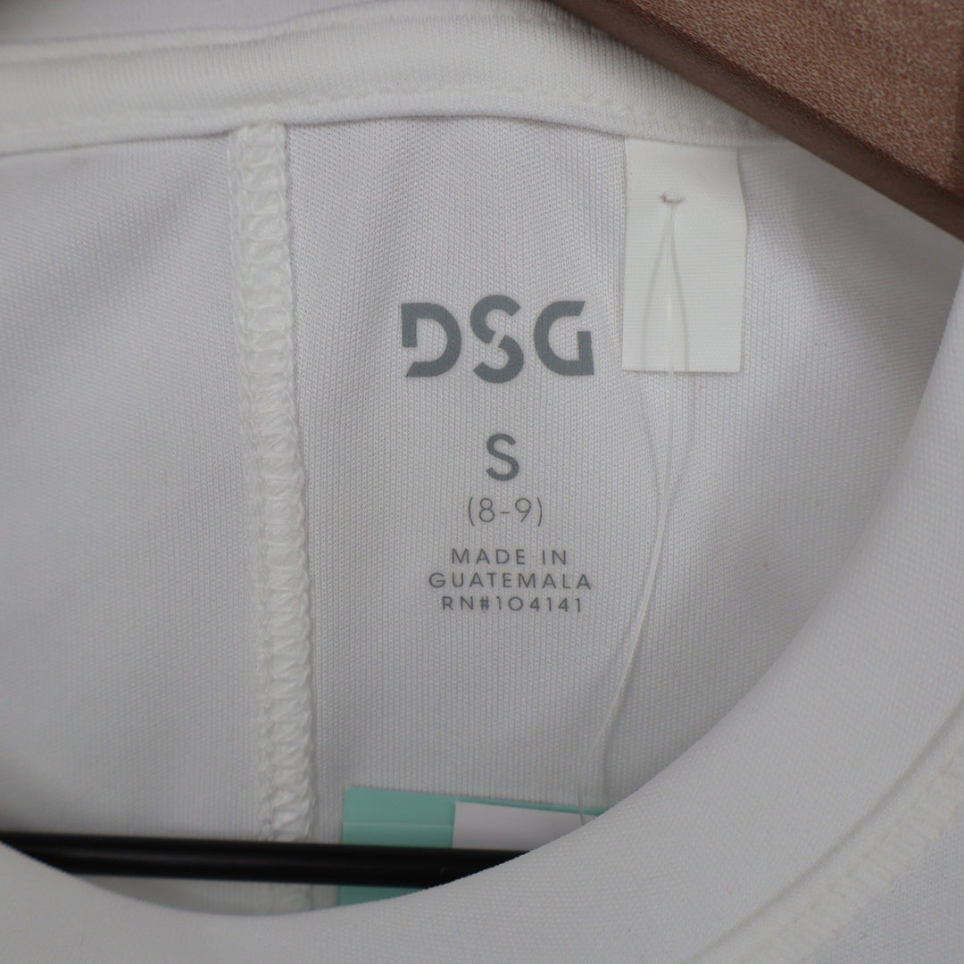 DSG Girls Pure White Movement Tee Short Sleeve Athletic Shirt Size S 8-9