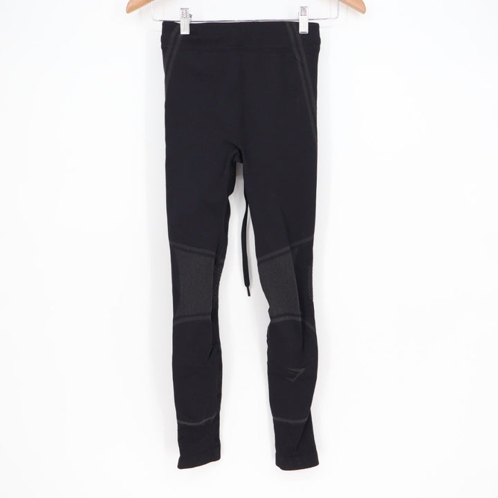 Gymshark Black Ribbed Seamless Leggings Activewear Athleisure Size S