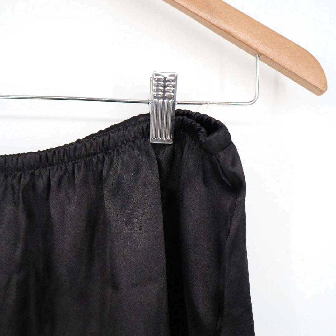 Linea Donatella Bride Intimates Sleep Shorts Womens Large Black Elastic Waist
