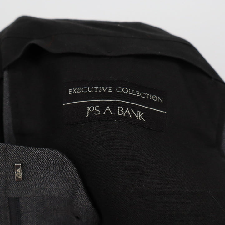 Jos. A. Bank Executive Dress Pants Mens 34x31 Black Plated Herringbone Straight