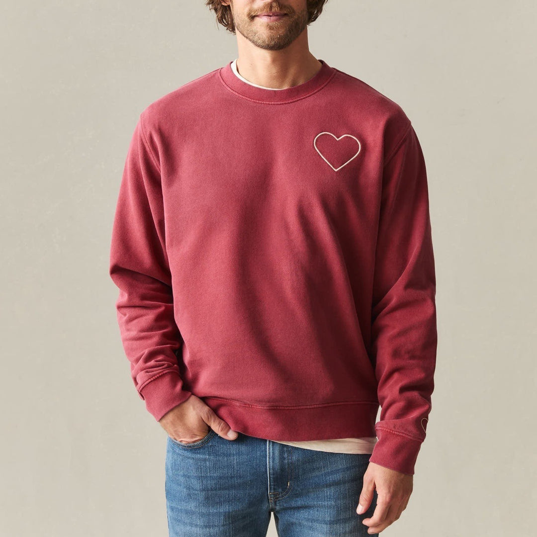 American Giant French Terry Sweatshirt Unisex 2XL Red Cotton Valentine's Day