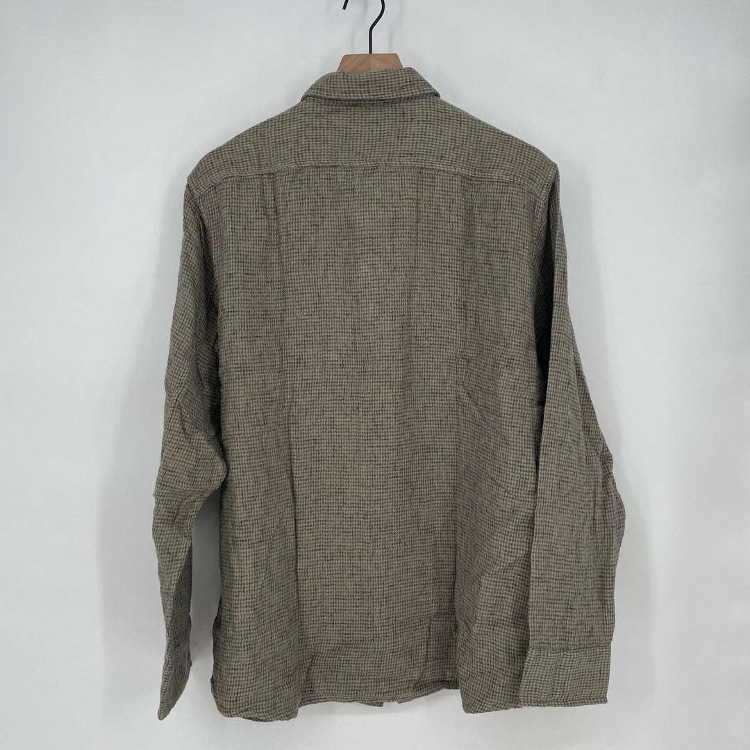 Grayers Clothiers Houndstooth Double Cloth Workshirt Sage Green Men's L