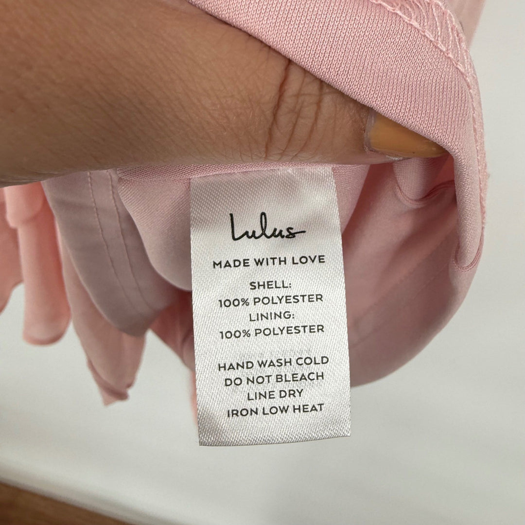 Lulus Sweet Like You Blush Ruffled Mini Dress Size S
