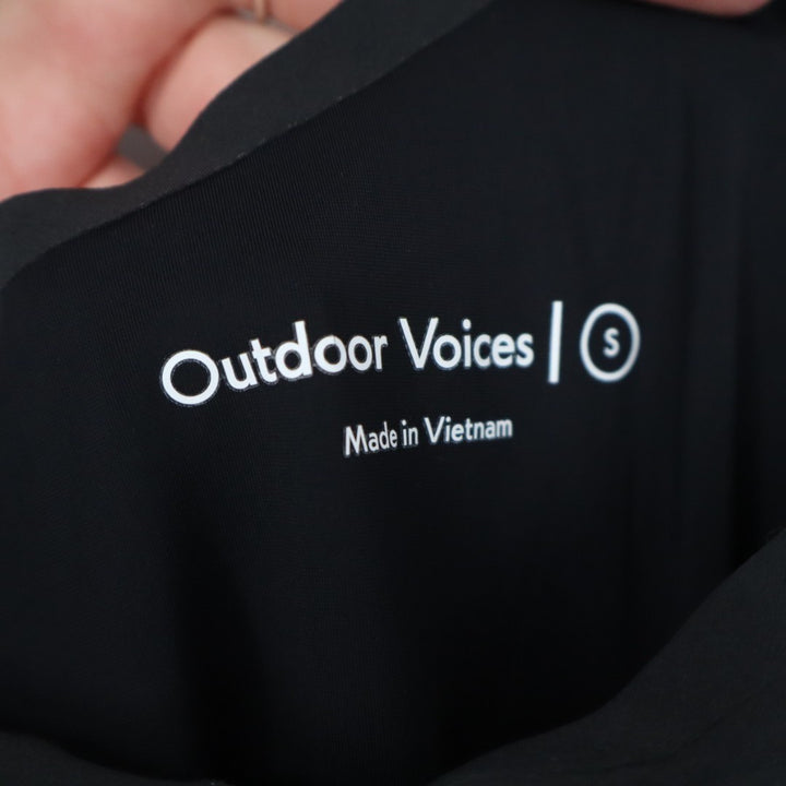 Outdoor Voices Tennis Dress Womens Small Black Racerback Stretch Built-In Shorts