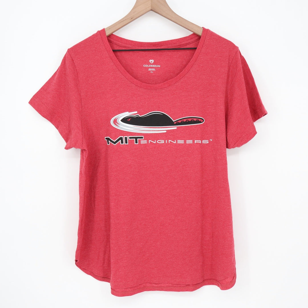 Colosseum MIT Engineers Graphic T-Shirt Heather Red XL NCAA Beaver Logo