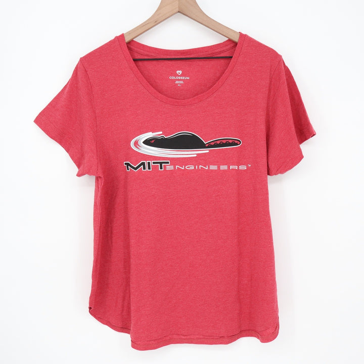 Colosseum MIT Engineers Graphic T-Shirt Heather Red XL NCAA Beaver Logo