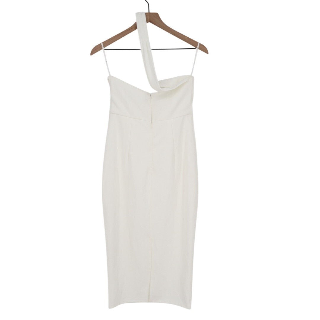 Lulus Hold Your Attention Midi Dress Womens Large White One-Shoulder Sleeveless