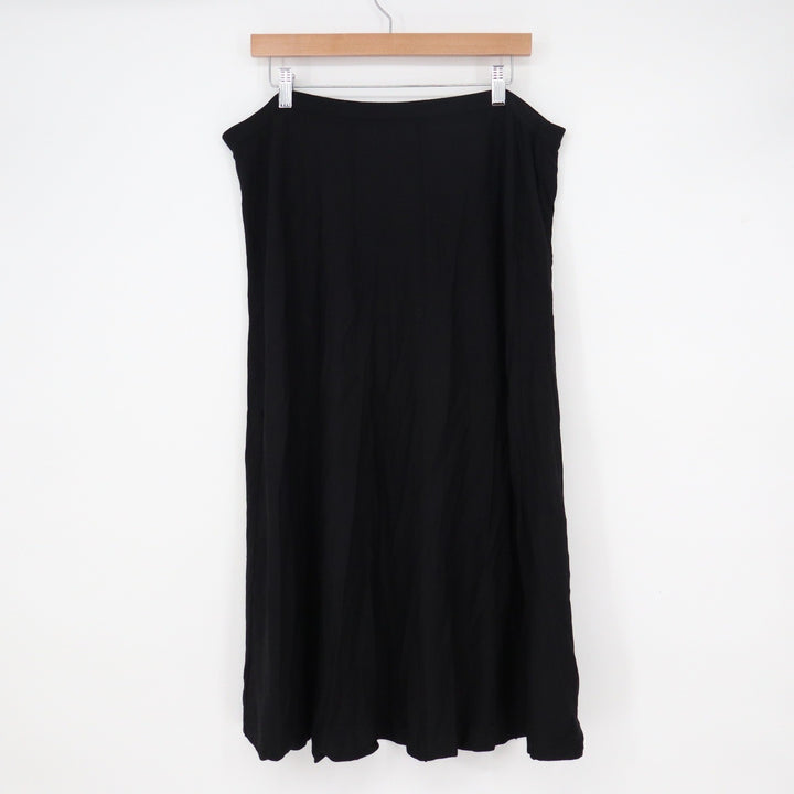 Jones New York Collection Woman Black Midi A-Line Knit Skirt Plus 1X