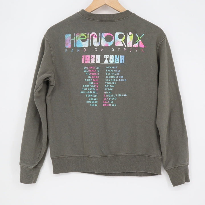 Authentic Hendrix Sweatshirt Women XS Gray Band of Gypsys 1970 Tour Graphic Crew