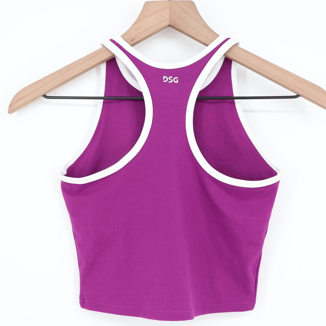 DSG Girls Momentum Shelf Bra Tank-Bound Vibrant Violet Purple Racerback M 10-12