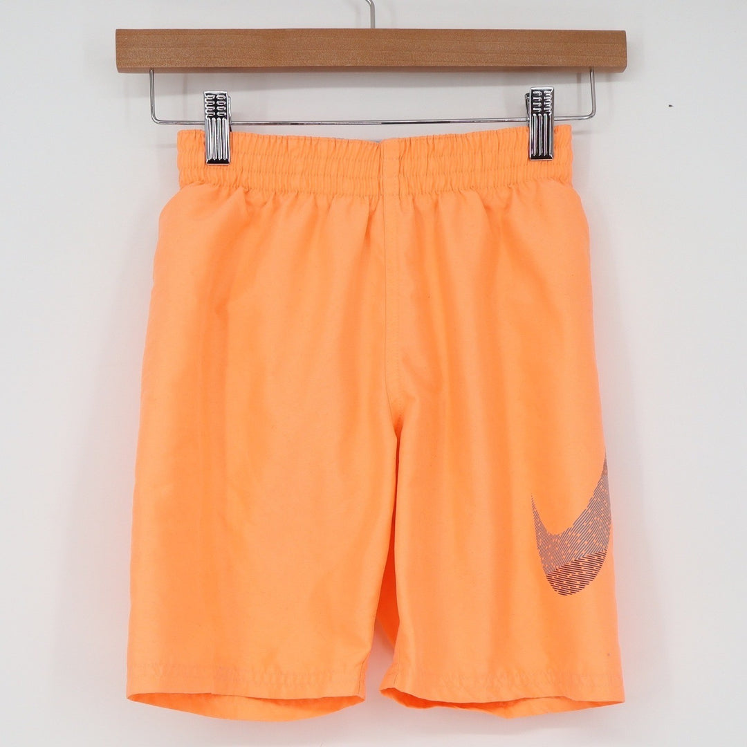 Nike Swim Trunks Boys S Orange Graphic Swoosh Board Shorts Good