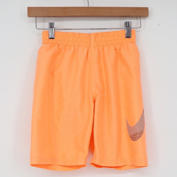 Nike Swim Trunks Boys S Orange Graphic Swoosh Board Shorts Good