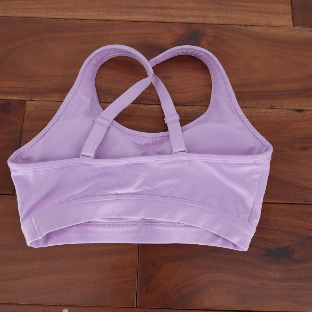 Gymshark Lilac Sports Bra XS Athletic Workout Fitness Cross Strap