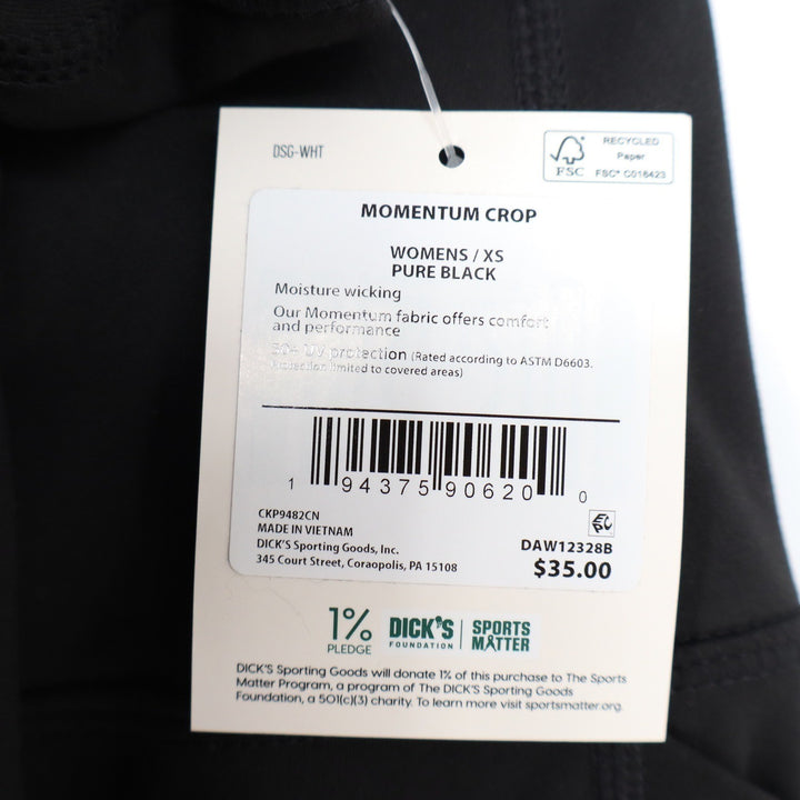 DSG Womens Momentum High Rise Crop Leggings Pure Black XS
