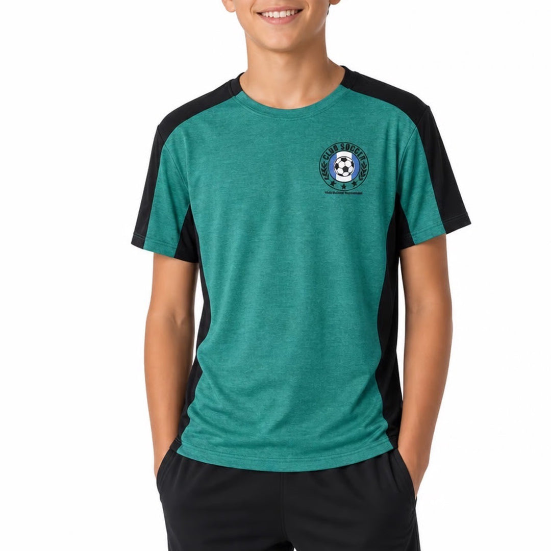 DSG Boys XL 18 Pieced Graphic Movement Tee Teal Pool Soccer Tournament