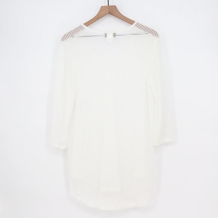 Jordan Taylor White Chevron Knit V-Neck Tunic Cover Up Large