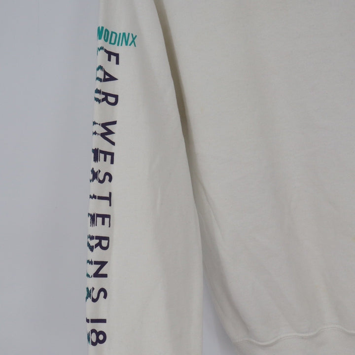 Jerzees Mens White Far Westerns 2018 Volleyball Quarter Zip Sweatshirt Size M