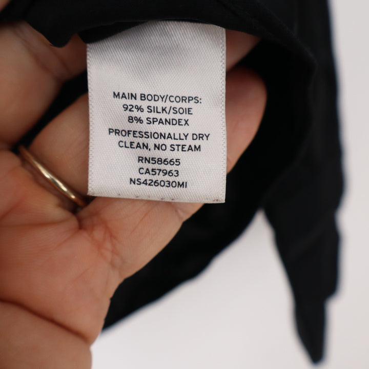 Unbranded Button-Down Womens XL Black Silk Stretch Excellent
