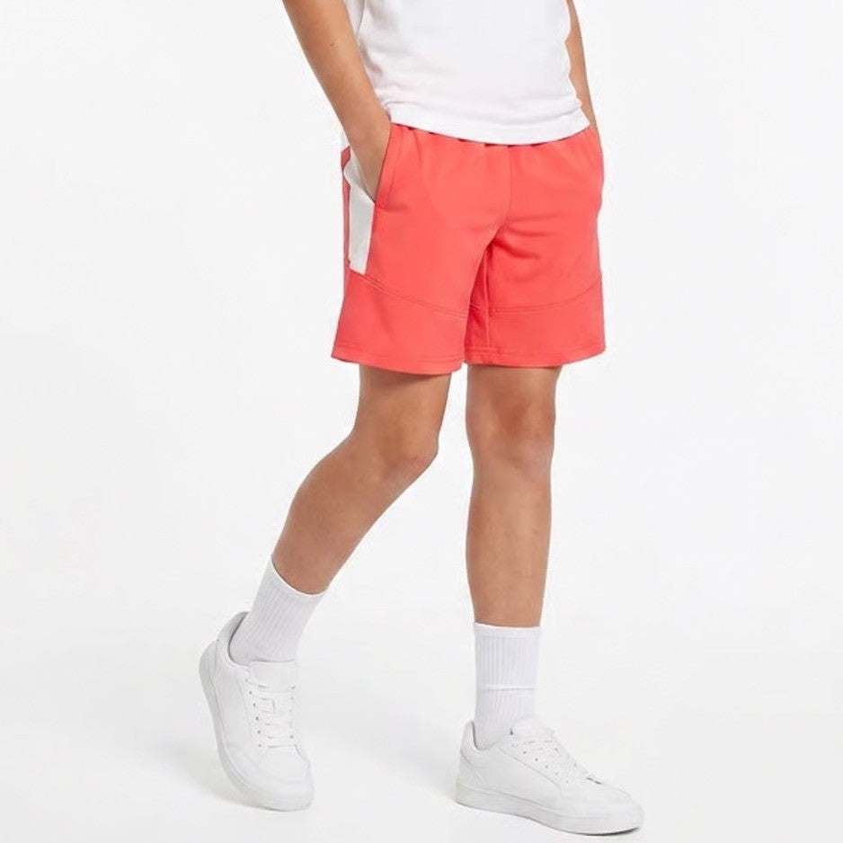 DSG Boys XL 18 Knit Performance Shorts Coral Red White Athletic Activewear