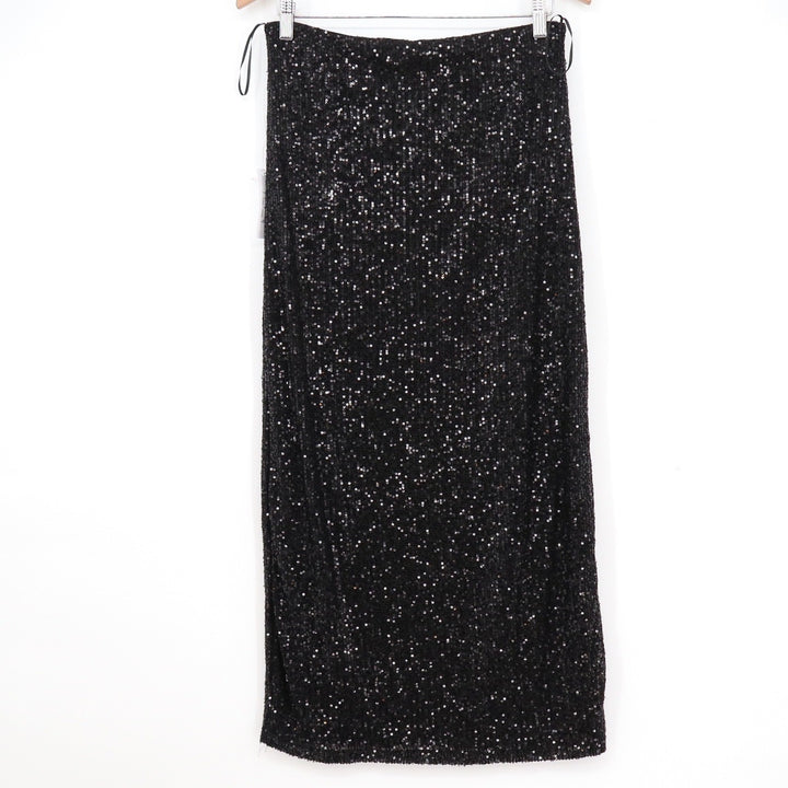 Six Fifty Black Sequin Midi Skirt Womens Size Medium Sparkle Party NYE New