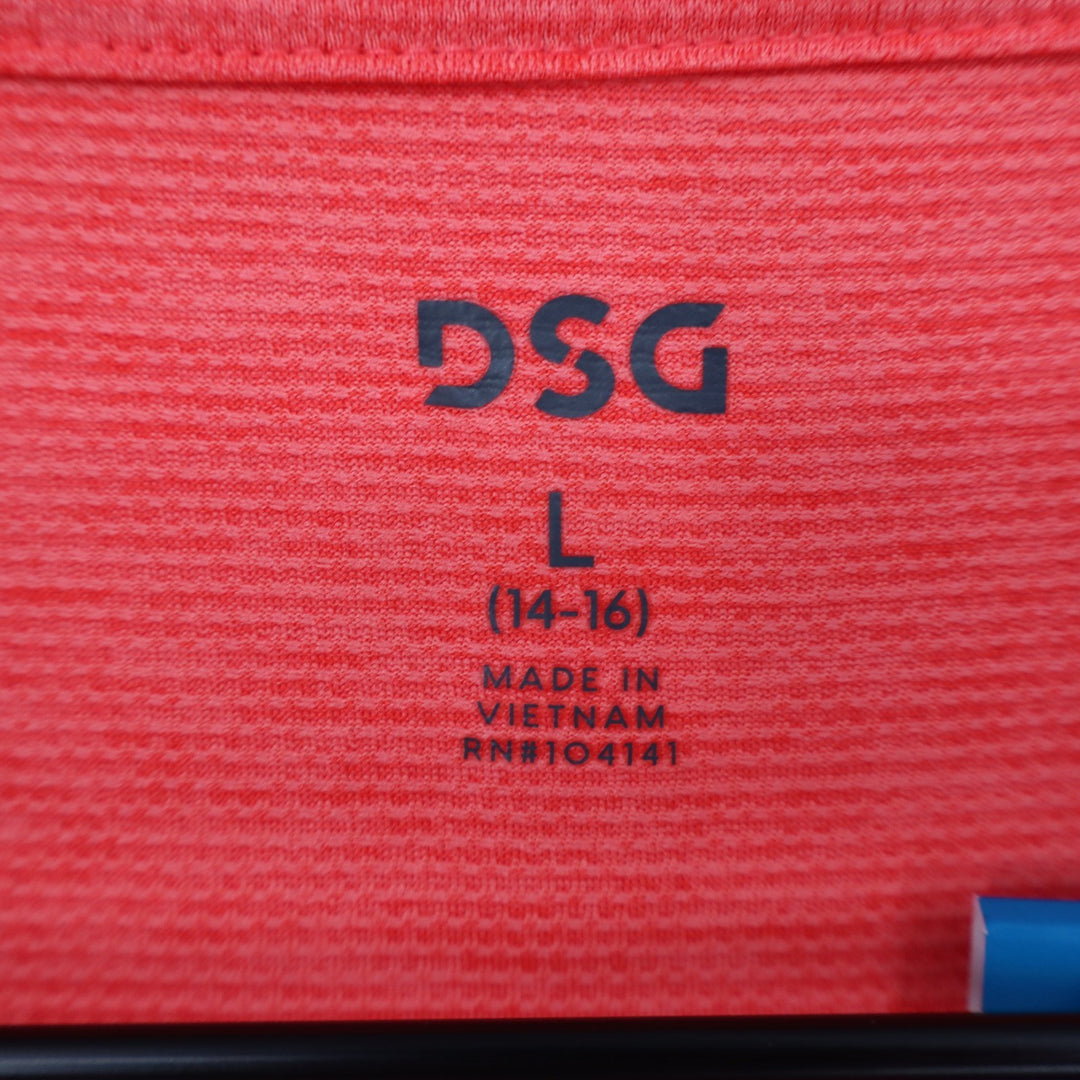DSG Boys Large 14-16 Pieced Graphic Movement Tee Cabana Coral Basketball 1989