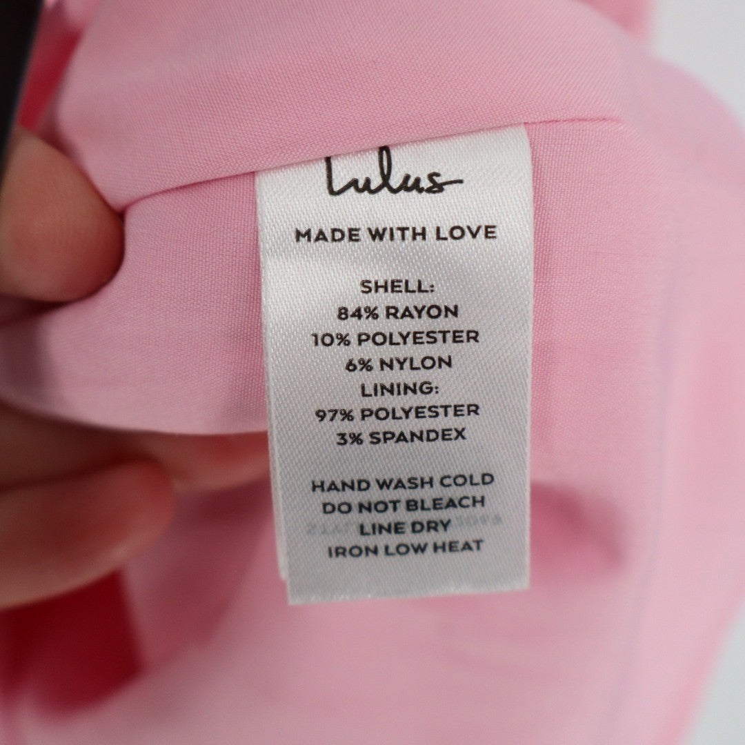 Lulus Mini Dress Womens Medium Pink Rayon Sleeveless Backless Chic Boat Neck