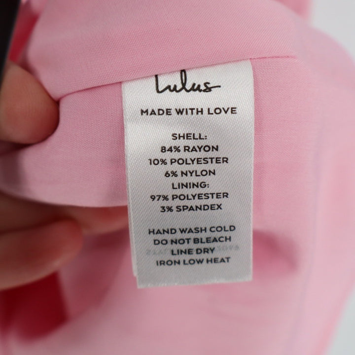 Lulus Mini Dress Womens Medium Pink Rayon Sleeveless Backless Chic Boat Neck