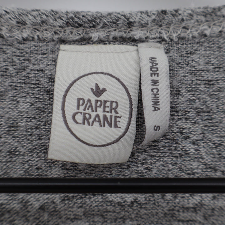 Paper Crane Womens Gray Marled Tie Front V-Neck Button Cardigan Sweater Size S