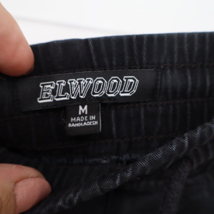 Elwood Mens Black White Side Stripe Jogger Pants Size M Cotton Blend