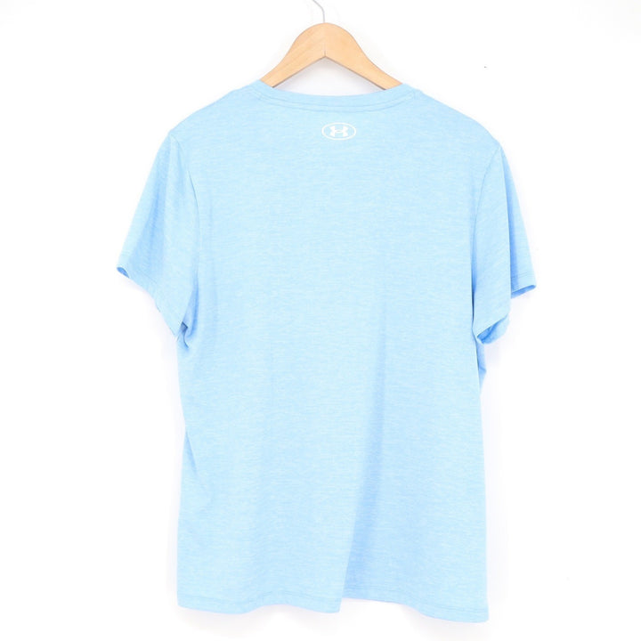 Under Armour Womens XL Light Blue Heathered Loose Fit Short Sleeve Athletic Tee