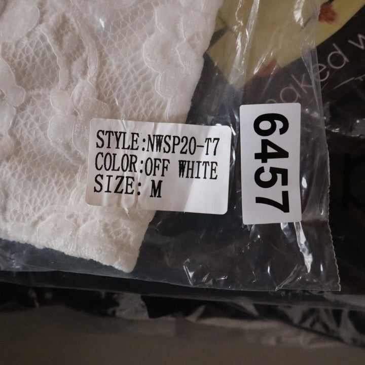 Off White Lace Bustier Crop Top Sweetheart Strapless NWSP20-T7 Mens Size M