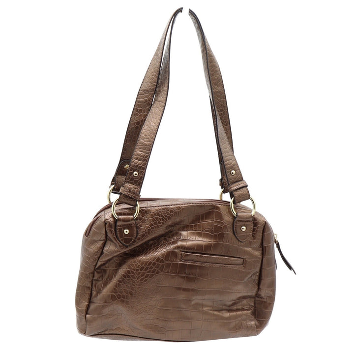 Rosetti Shoulder Bag Womens Medium Croc Embossed Bronze Faux Leather Excellent