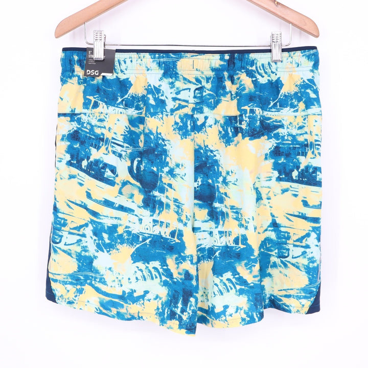 DSG Mens 5" Stride Short Chaos Blue Gleam Abstract Print Running Shorts Large