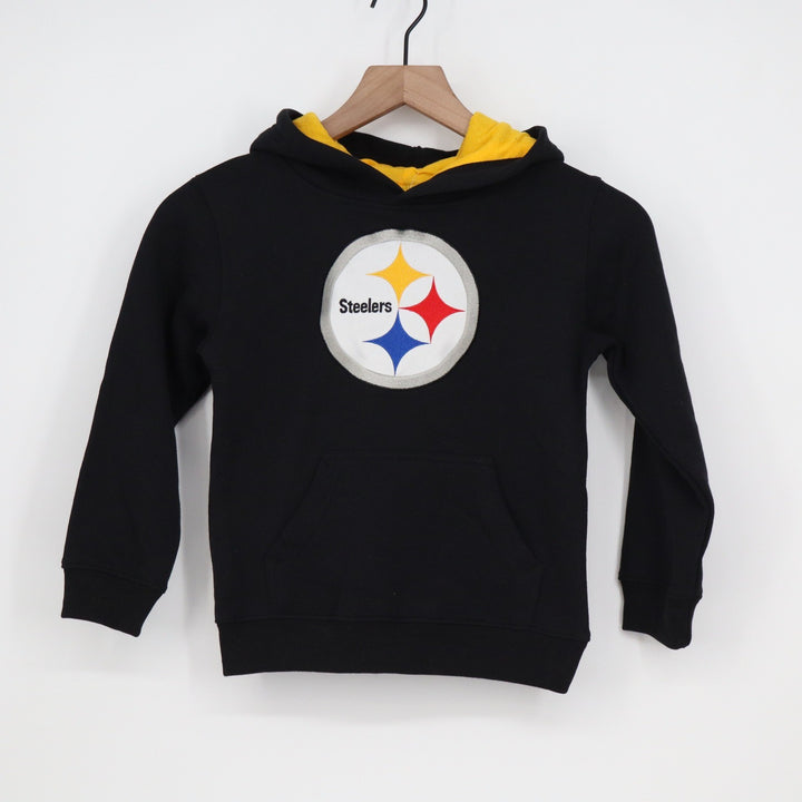NFL Team Apparel Pittsburgh Steelers Kids Hoodie Black Yellow Medium 5/6 New