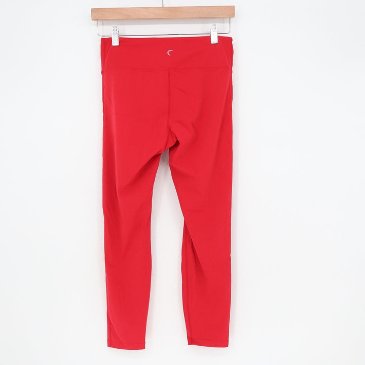 Zyia Active Leggings Womens S Slashed Laser Cut Red High Rise Athletic Excellent