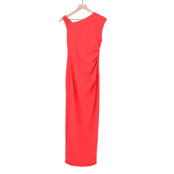 YH & CO Genie Maxi Dress Red Off The Shoulder Ruched Evening Gown Size 8