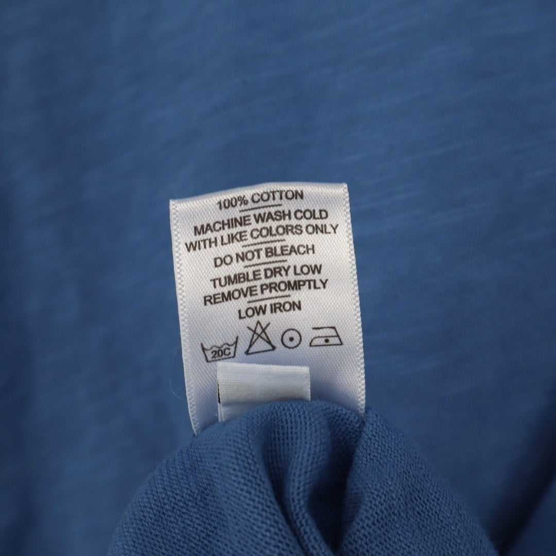 American Giant Premium Slub T-Shirt Womens Large Blue Cotton V-Neck Pullover