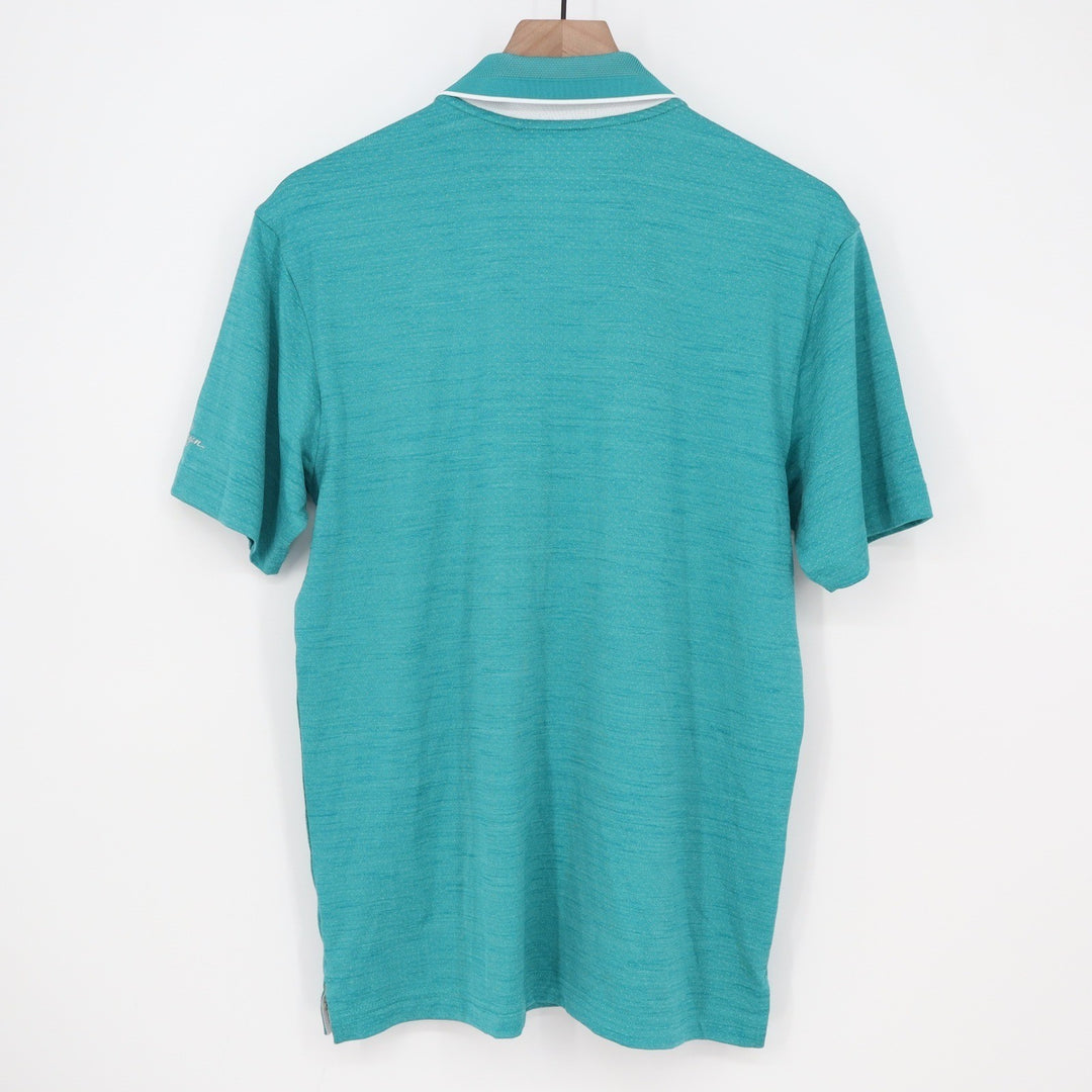 Walter Hagen Mens Birdseye Athletic Fit Polo Shirt Aqua Blue Heather Small