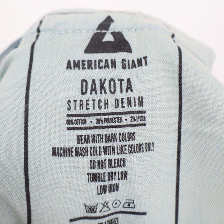 American Giant Dakota Jeans Mens 36x34 Blue Denim Preppy Cotton Stretch Straight