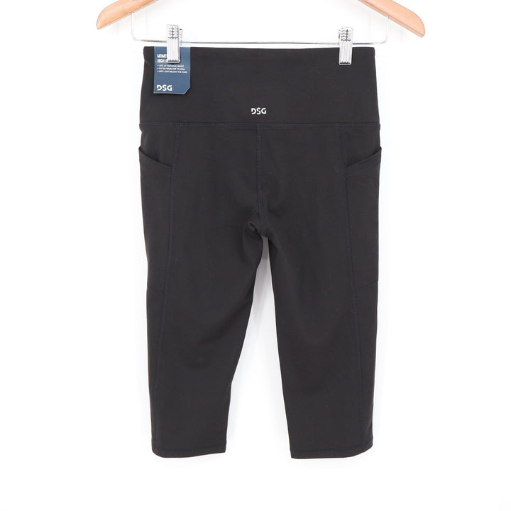 DSG Womens Momentum Crop High Rise Leggings Pure Black XS New