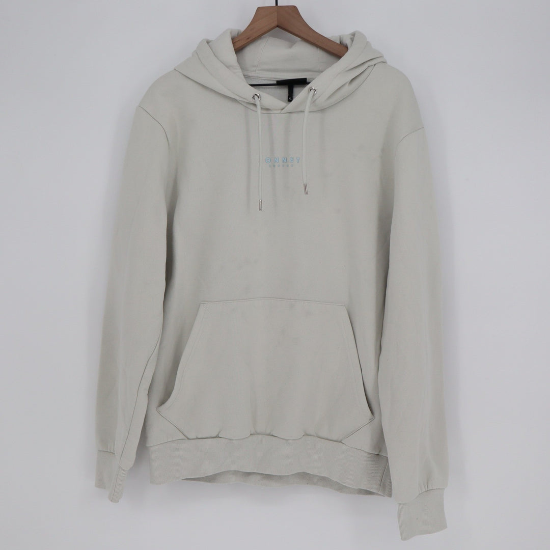 Sonneti London Mens XL Light Gray Embroidered Logo Fleece Hoodie
