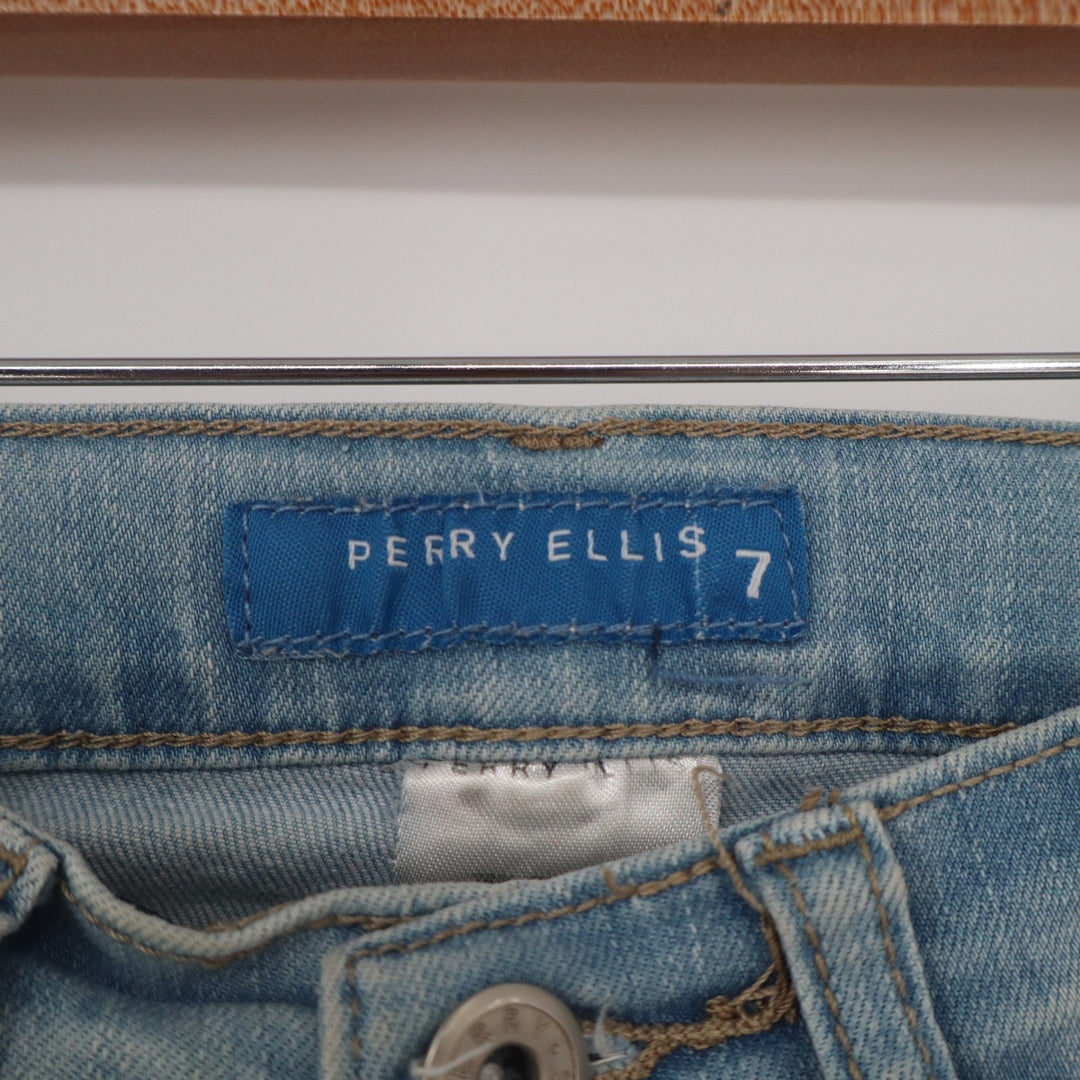 Perry Ellis Boys Light Wash Straight Leg Denim Jeans Blue Size 7