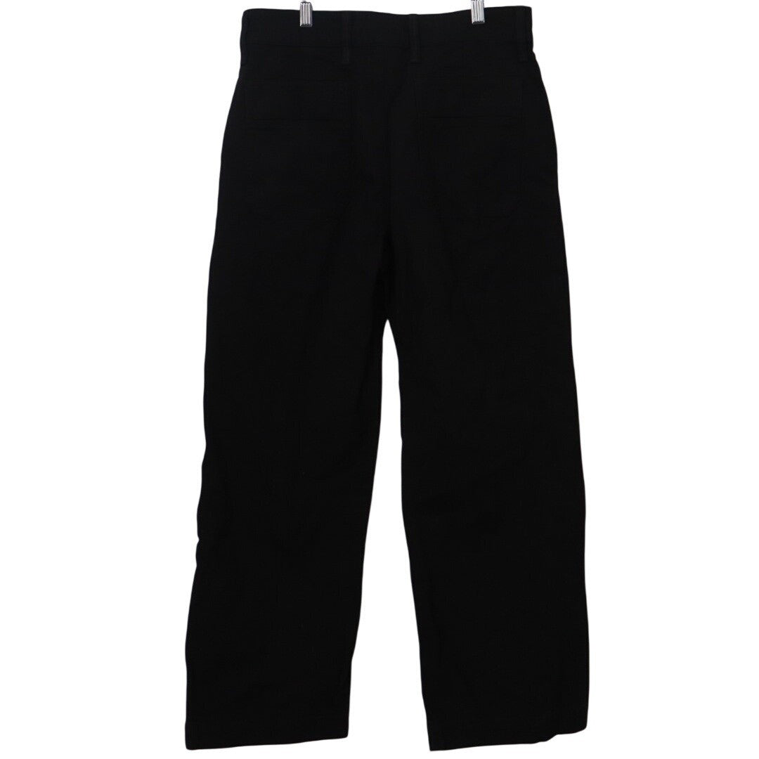 American Giant Ankle Pants Womens 8 Black Cotton Stretch Wide Leg Streetwear
